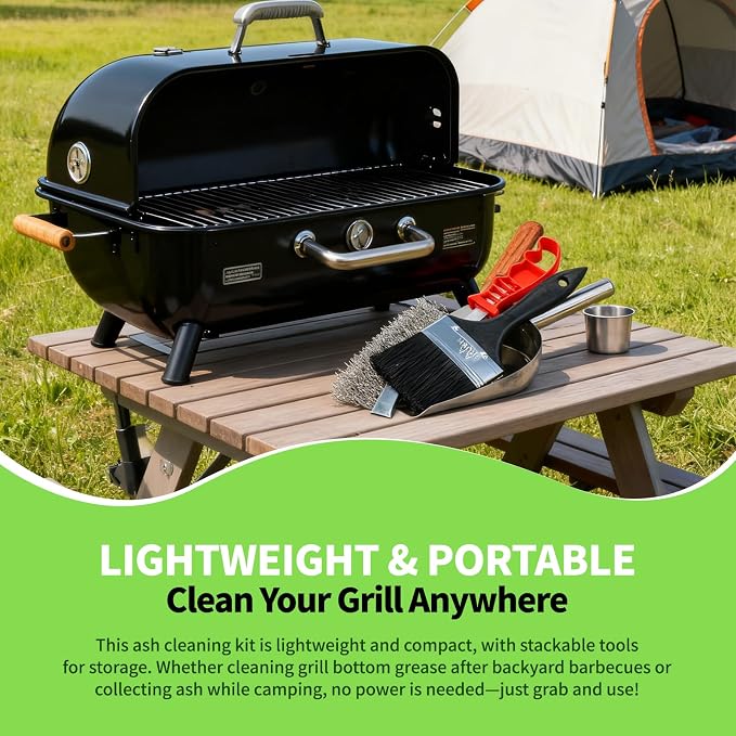 Grill Ash Cleaning Pellet 4-Piece Kit(Metal Material Durability) Includes Wire - Image 7