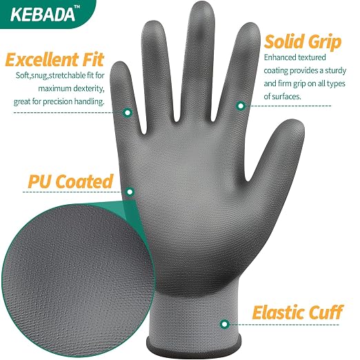 Kebada W1 Work Gloves for Men and Women, 12 Pairs Touchscreen Working Gloves - Image 2