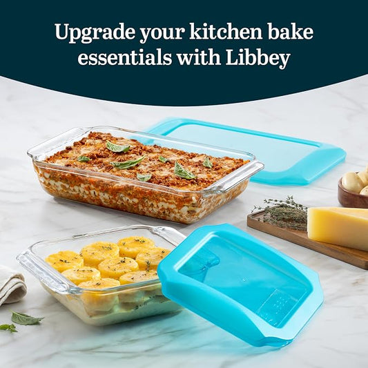 Libbey Baker’s Premium 5 Piece Glass Baking Dish Set, Stackable Casserole Dish - Image 2