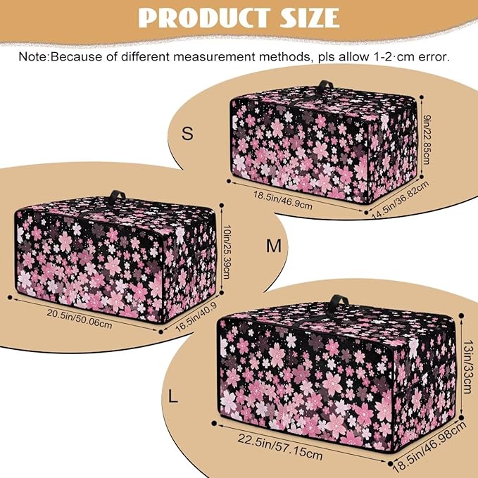 Waterproof Toaster Oven Cover Cherry Blossom Print Dust-Proof Microwave Oven Grill Cover Protector with Top Handle Easy to Clean Decor Accessories for Kitchen, S