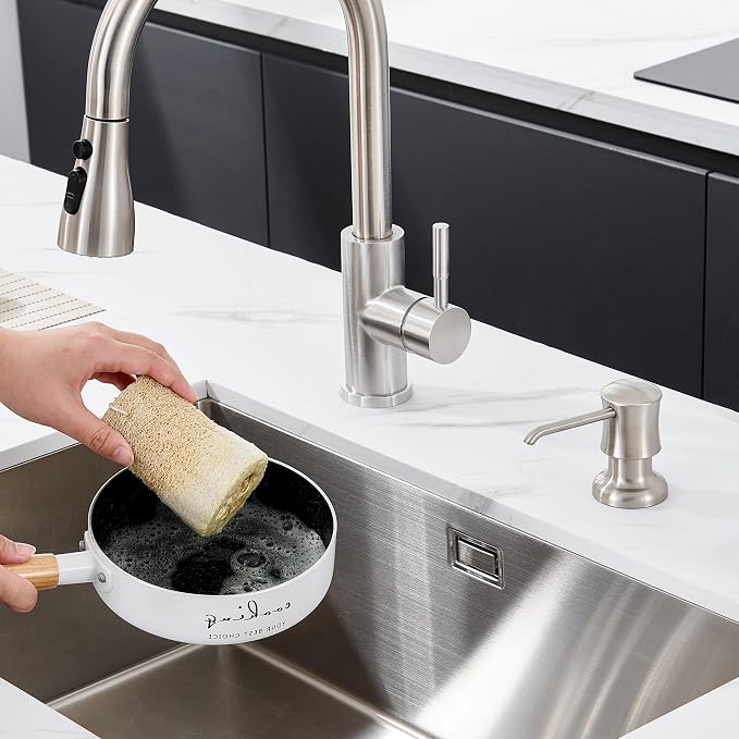 Sink Soap Dispenser for Kitchen Sink Brushed Nickel Upgrade - Image 9