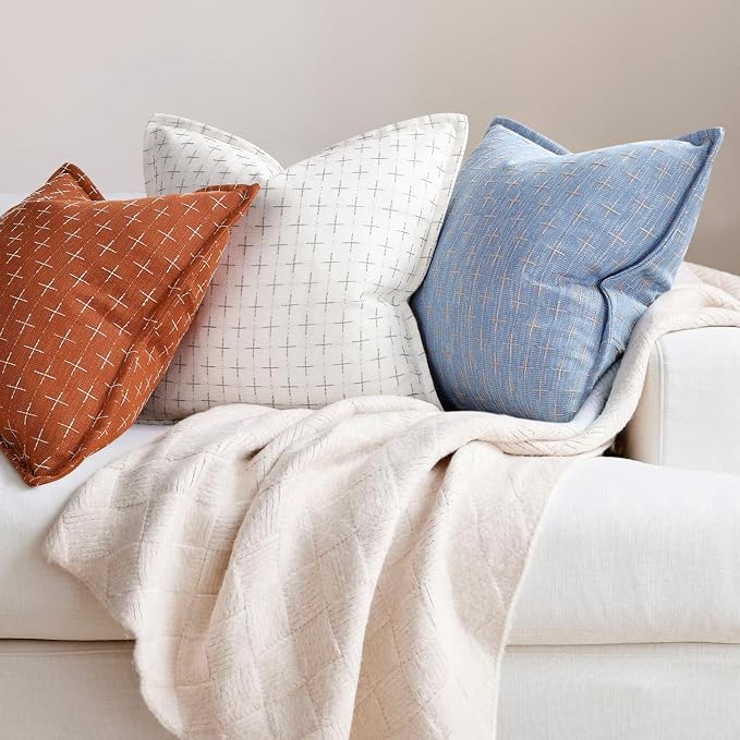 ZWJD Pillow Covers 26x26 Set of 2 Soft Polyester Textured Pillow Covers - Image 6