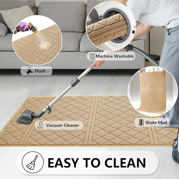 REFETONE Indoor Doormat, Front Back Door Mat 24"x36" Absorbent Rubber Backing - Image 6