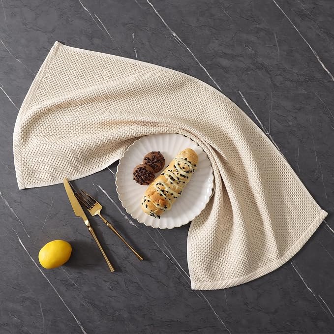 Homaxy 100% Cotton Kitchen Towels and Dishcloths Set, 12 x 12 Inches and 13 x - Image 9
