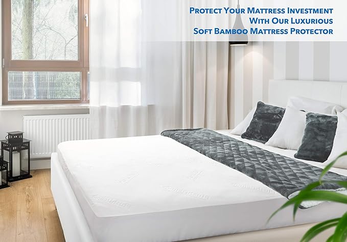 PlushDeluxe Premium Bamboo Mattress Protector – King Size, Waterproof, & Ultra - Image 6