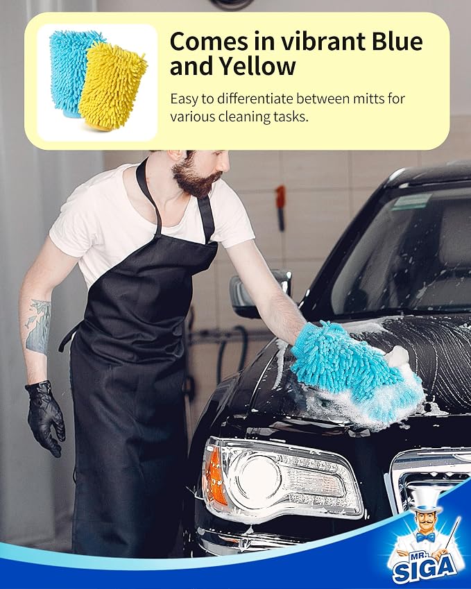 MR.SIGA Premium Microfiber Soft Chenille Car Wash Mitt - Image 7