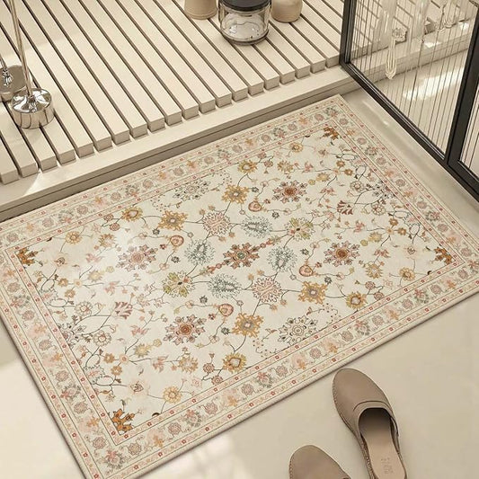 Door Mat Floral Entryway Rug, Washable Samll 2x3 Rug, Boho Front Door Mat - Image 2