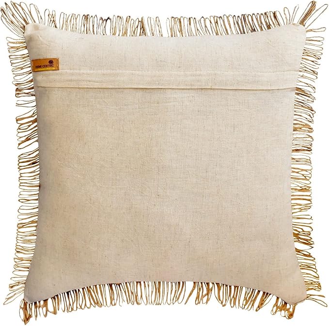 The HomeCentric King/Queen/Twin Beige Decorative Bed Runner Full 68"x18" Bed Runner with One Pillow Cover, Floral, Pearl, Jute Lace, Embroidery Bed Scarf on Cotton Fabric - Floral Luster