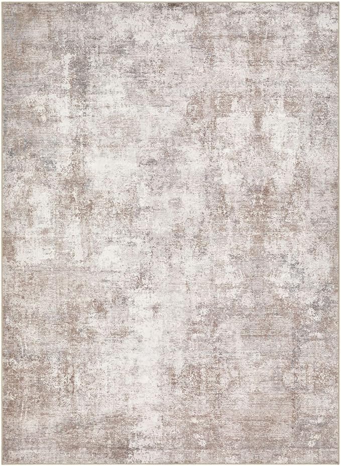 Washable 8X10 Area Rug: Modern Abstract Soft Non-Slip Indoor Rugs Home Decor - Low Pile Stain Resistant Foldable Carpetfor Living Room Bedroom Dining Room Playroom Office(Brown,8'x10')
