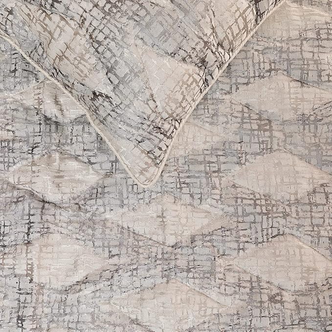 The HomeCentric King Queen Twin Grey Decorative Twin 53"x18" Bed Runner Without Pillow Cover, Quilted Bed Scarf on Jacquard Fabric - Graphitti Grey