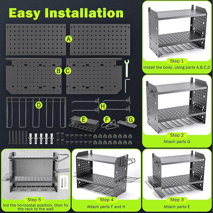 Wall Mount for EGO-Compatible Tools – 3-Layer Adjustable Garage Organizer - Image 6