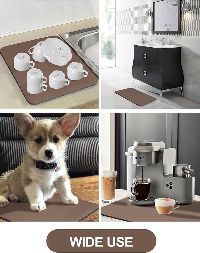 Dish Drying Mat for Kitchen Counter, Hide Stain Anti Absorbent for Kitchen - Image 7