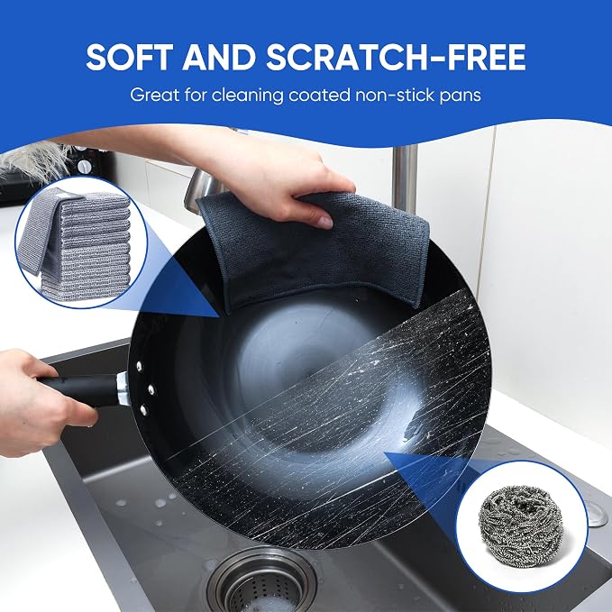 10Pcs New Upgrade 2-Layer Non Scratch Wire Dishcloth, Wire Dishwashing Rag - Image 7