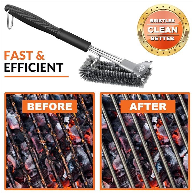 BBQ Grill Brush and Scraper 18" | Stainless Steel Cleaning Brush Accessories | - Image 6