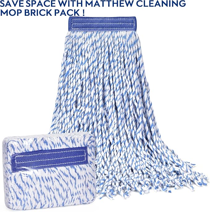 MATTHEW CLEANING Looped-Open Cotton Wet Mop 1.25'' Universal Headband Heavy - Image 6