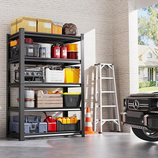 Set of 4 Garage Shelving-3000 lbs 5 Tier Storage Shelves, Adjustable Heavy Duty - Image 2