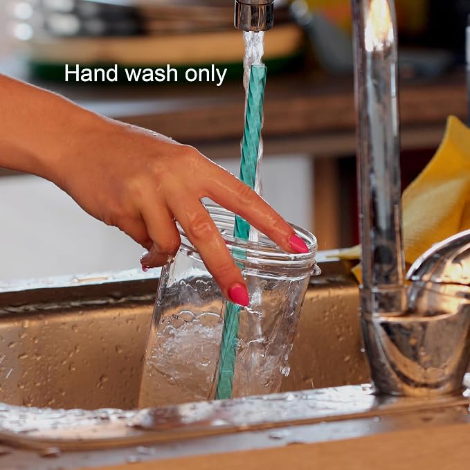 Dakoufish 8 Inch Reusable Clear Plastic Swirl Drinking Straws - Image 6