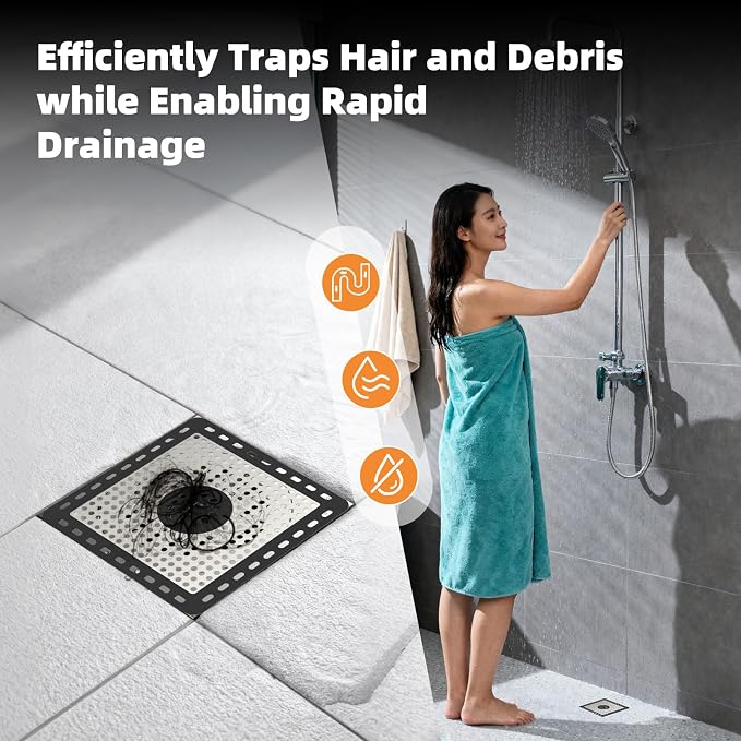 Hibbent 2 Pack Upgraded Shower Drain Hair Catcher, Shower Drain Cover - Image 9