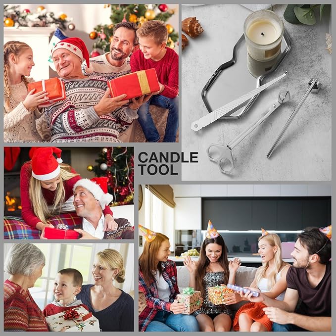 3-in-1 Candle Accessory Set, Wick Trimmer, Candle Snuffer, Wick Spoon, - Image 7