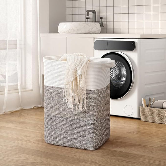 CLHMILY&Z 75L Laundry Hamper Rectangular Cotton Rope Basket - Image 2