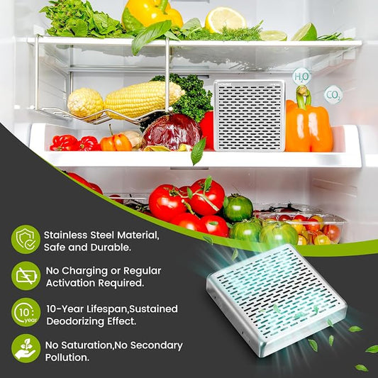 Refrigerator Deodorizer, 10 Years Long Fridge Odor Eliminator, Car Air Freshener - Image 2