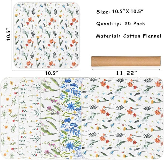 25 Pack Reusable Tissue Paperless Towel Roll Washable Cotton - Image 2