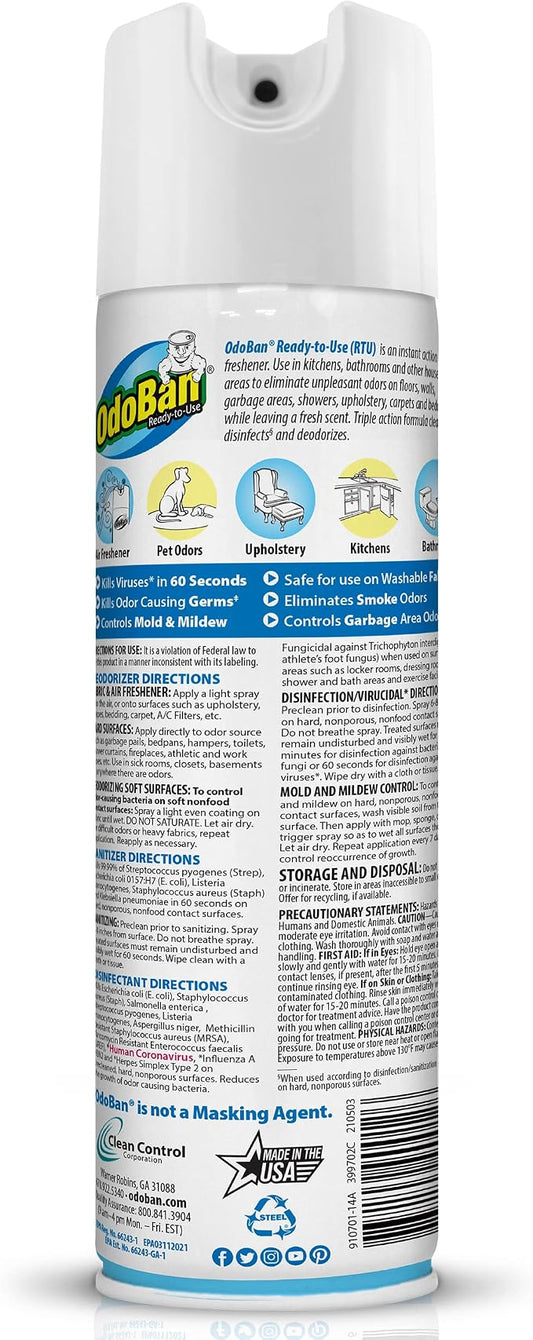 OdoBan Ready-to-Use 360-Degree Continuous Spray Disinfectant and Harsh Aroma - Image 2