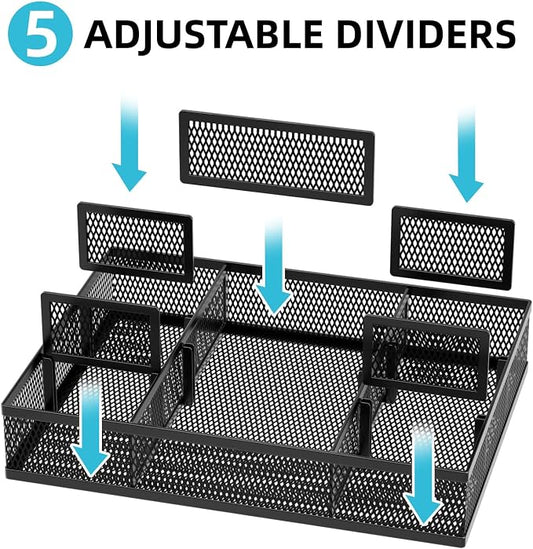 Marbrasse 2 Pack Desk Drawer Organizer, Mesh Drawer Organizer Tray - Image 2