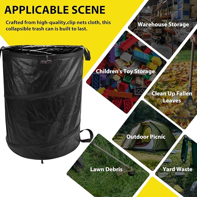 YUDI & GARDEN 45 Gallon Collapsible Garden Bag|Collapsible Trash Can|Camping - Image 9