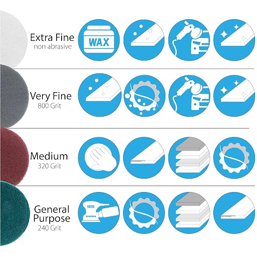 5" Abrasive Pad Hook & Loop Round Non-Woven Surface Prep Discs, Polish Wood - Image 6
