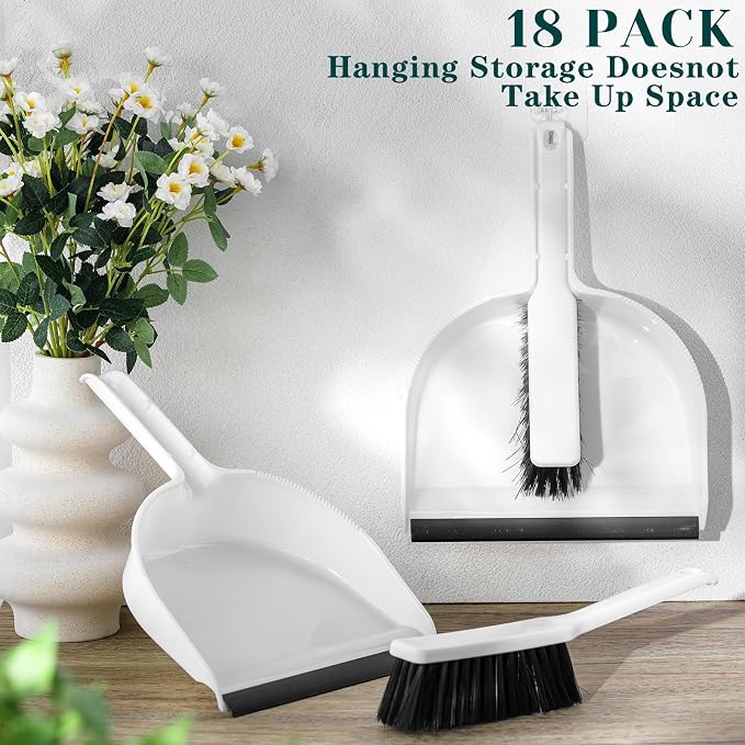Zubebe 18 Pcs Mini Dustpan and Brush Set, Small Broom and Dustpan Set Small - Image 6