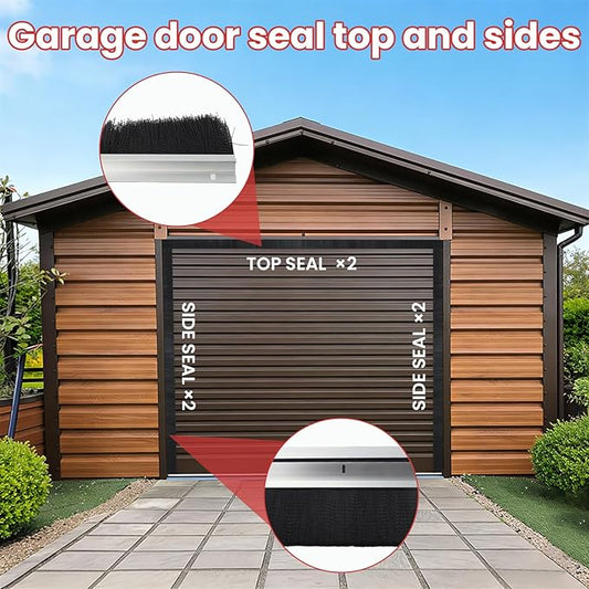 3" Roll up Garage Door Brush Seal, 10 x 10ft Nylon Brush Seal Kit - Image 2