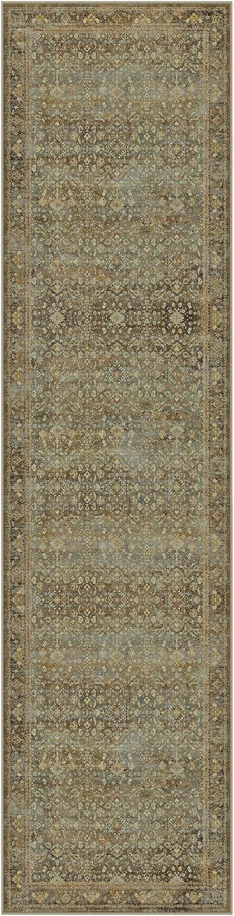 Runner Rug 2x8 Brown Hallway Washable Kitchen Vintage Carpet Non Slip Long Indoor Bedroom Retro Traditional Accent Throw Rug for Bathroom Office Entryway Laundry Dining
