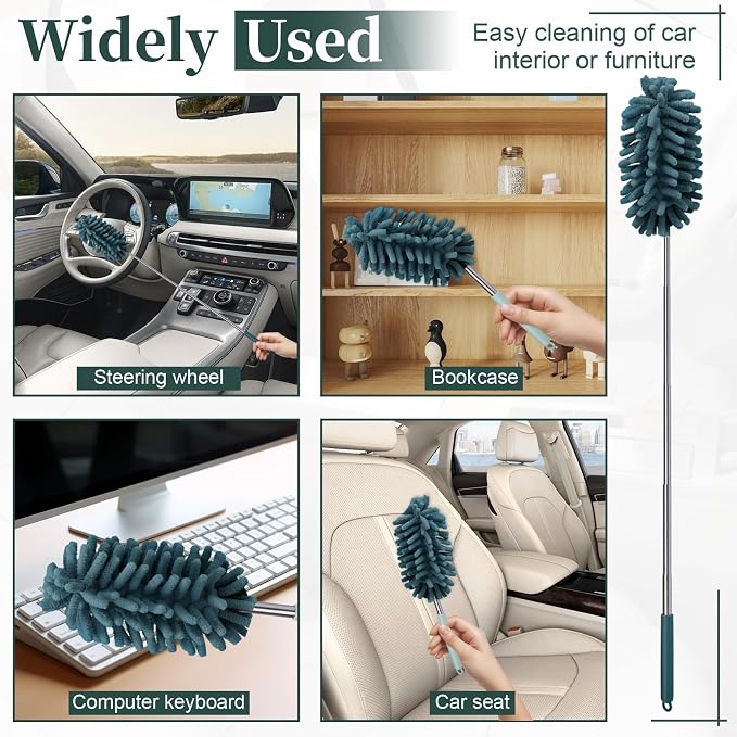 2 PCS Car Interior Duster with Extension Pole, Microfiber Car Dusters with - Image 7