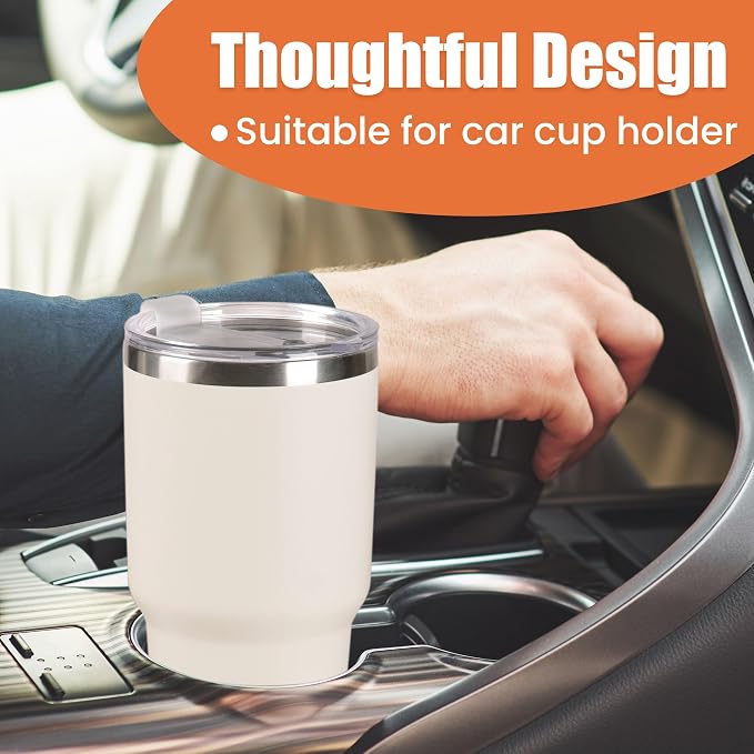 D·S 30oz Cream Tumbler Stainless Steel Insulated Travel Mug - Image 6