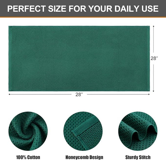 Kitinjoy 100% Cotton Waffle Weave Kitchen Hand Towels - Image 2