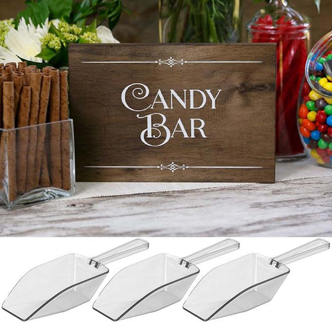 Clear Plastic Acrylic Scoops 24 Pcs | 6.5” Medium Kitchen Scoop | Wedding - Image 5