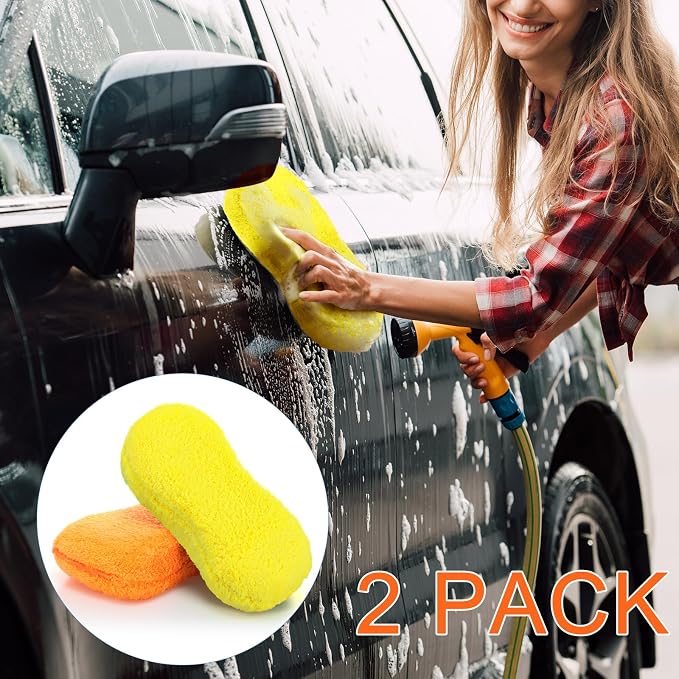 Tanlade 2 Pcs Large Microfiber Car Wash Sponge - Image 6