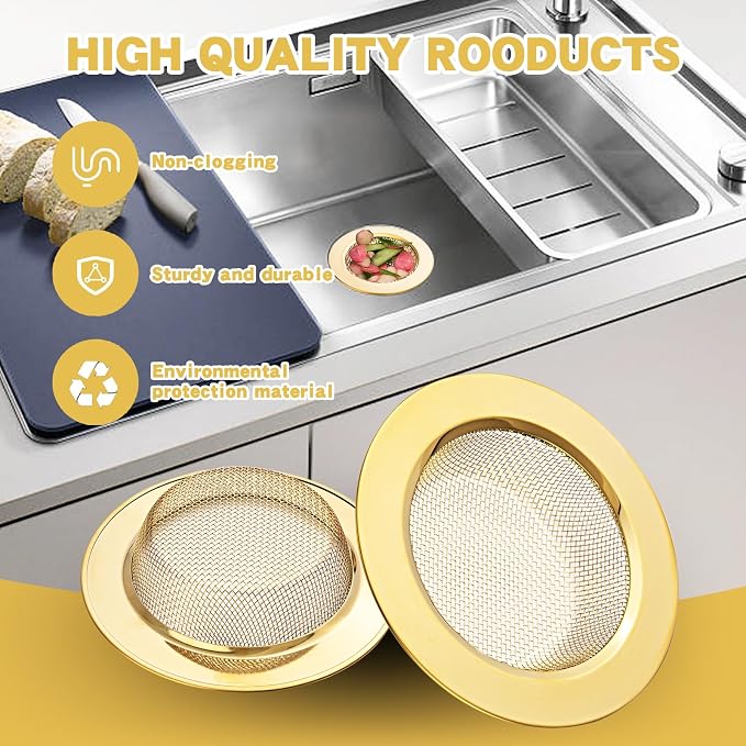 RQYEKDO 2-Pack Kitchen Sink Strainer Stainless Steel - Image 6