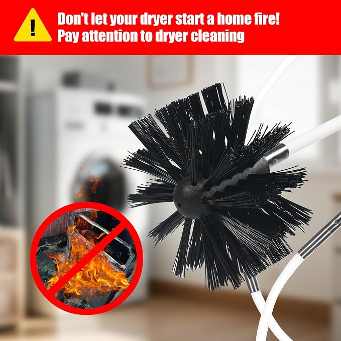 30 Feet Dryer Vent Cleaning Brush Kit, Professional Lint Cleaning Accessories - Image 7