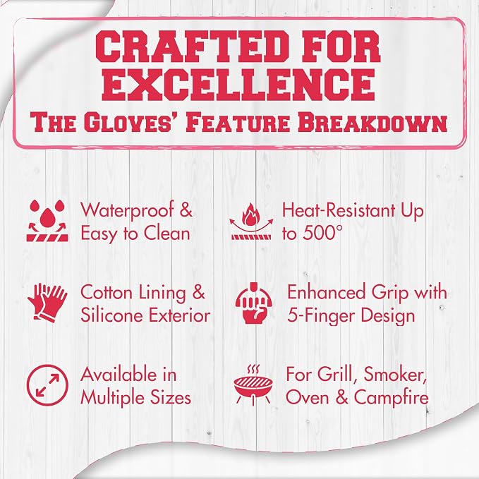 KITCHEN PERFECTION XL Silicone Smoker Oven Gloves - Image 9