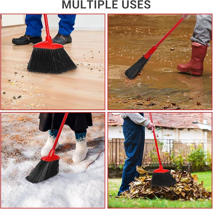 12 Pcs Heavy Duty Commercial Angle Broom 53 Inch Long Handle - Image 6