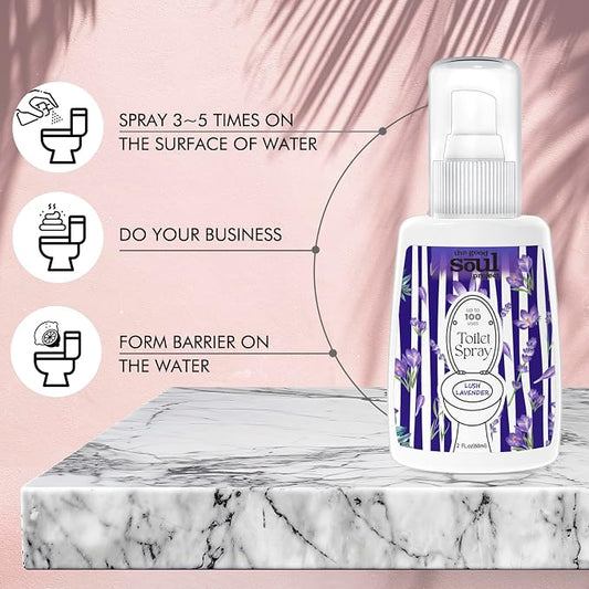 Toilet Spray 2Oz, Lavender Scent, Bathroom Deodorizer, Travel Size Air - Image 2