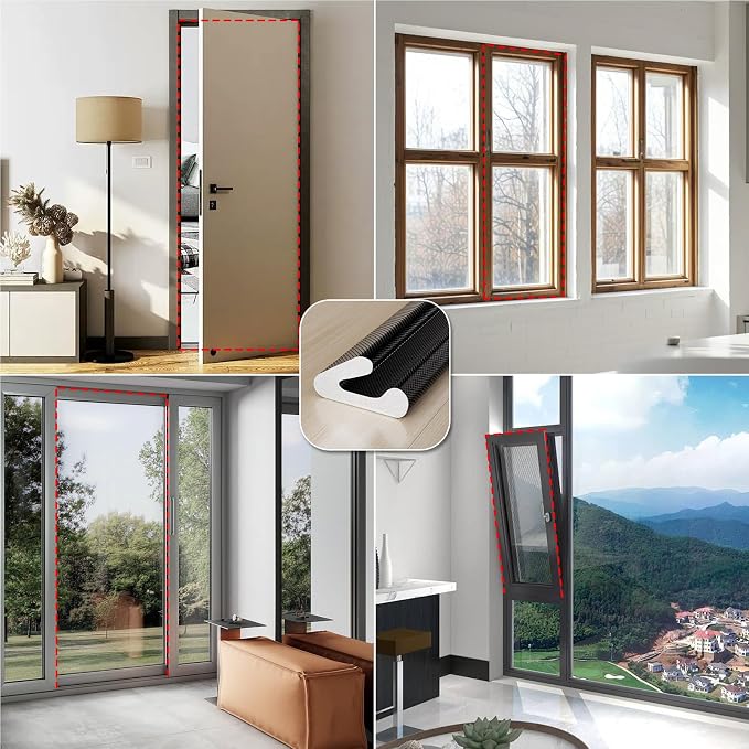 V-Shaped Weather Stripping Door Seal, 33FT Draft Stopper - Image 9
