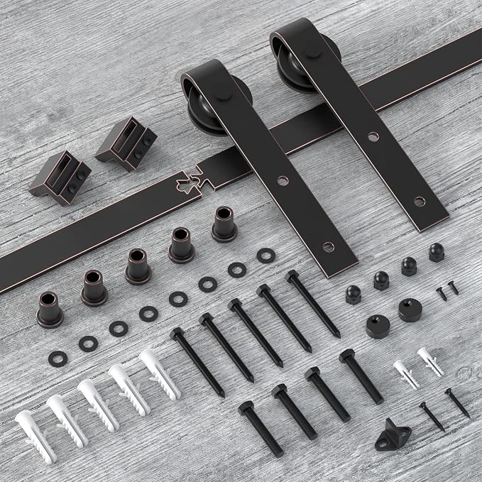 ORB Oil Rubbed Bronze Sliding Barn Door Hardware Kit - Image 6