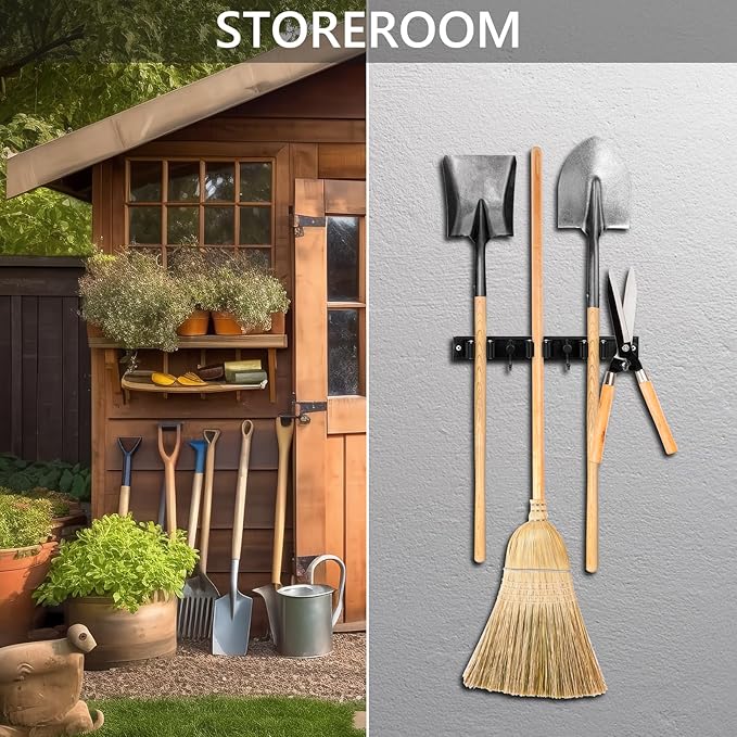 YA MI Mop holder, broom holder, stainless steel wall hanging tool storage device - Image 7