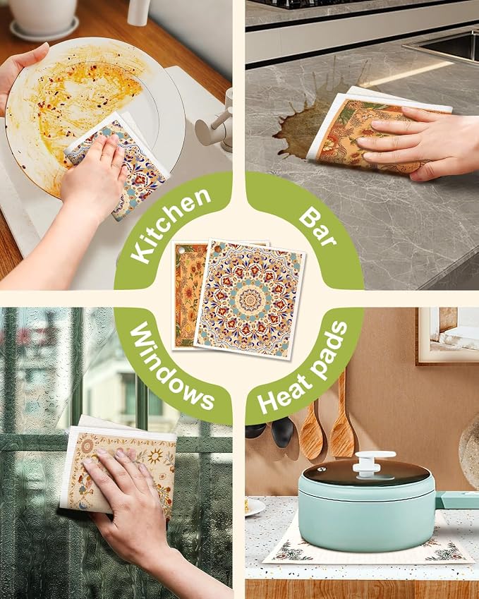6 Pack Swedish Dishcloths for Kitchen - Image 6
