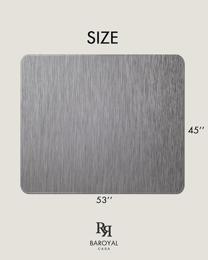 Office Chair Mat for Hardwood Floor Under Desk Computer Rolling Chair Mat for Wood/Tile Floor Non-Slip Heavy Duty Desk Rug PVC Plastic Hard Floor Protector 45"x 53" (Gray)