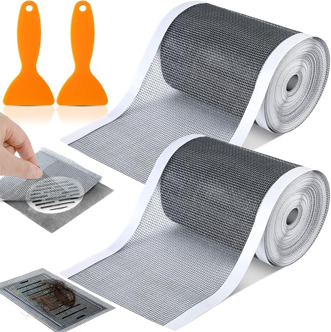 2 Pack 4 Inch x 33 ft Linear Shower Drain Hair Catcher Screen Disposable - Image 8