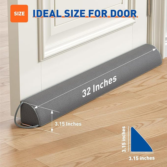 MAGZO Door Draft Stopper 32 Inches, Weighted Triangular Door Snake - Image 2